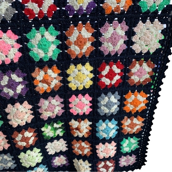 Afghan Crochet Granny Square Blanket Throw Quilt Cabin Vibes - Picture 2 of 12